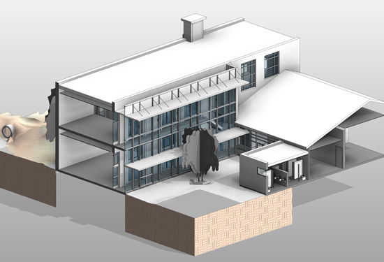 3D snede BIM model school